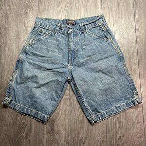 Steve & Barry's Mens Blue Denim Carpenter Shorts Size 32 Y2K Utility Workwear